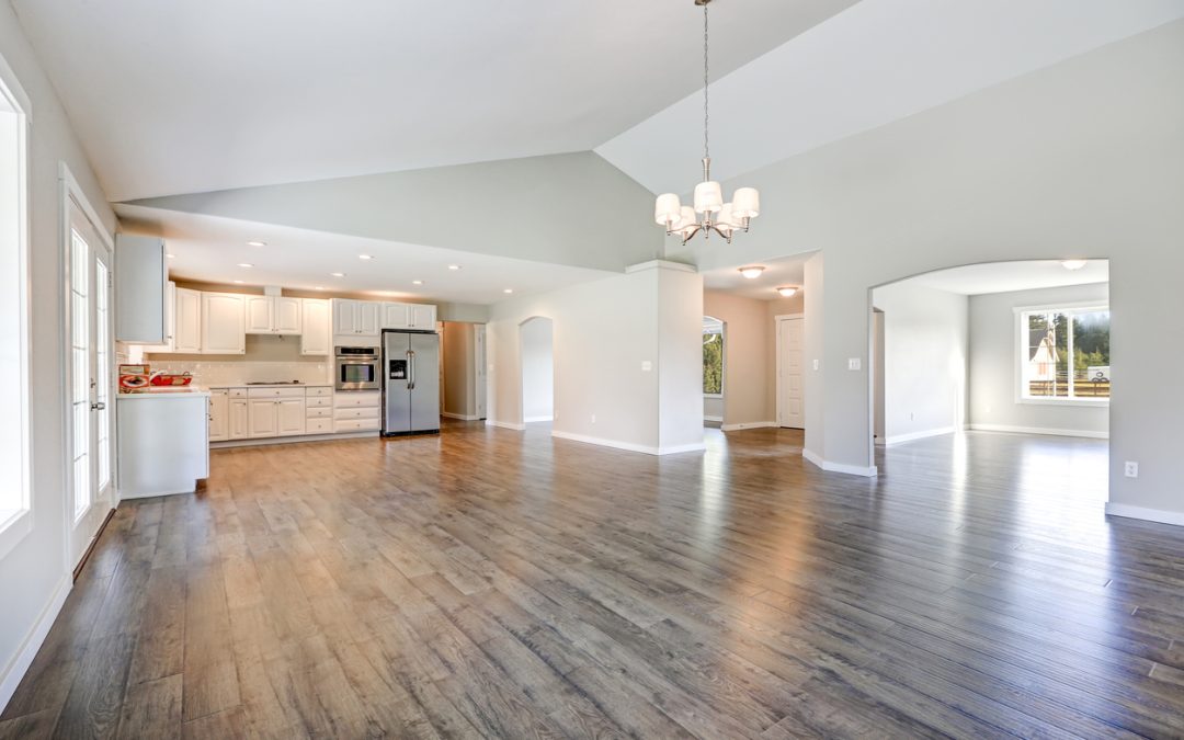 Spacious Rambler Home Interior With Vaulted Ceiling